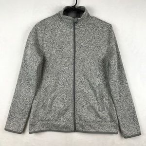 Eddie Bauer Radiator Fleece Jacket Womens Size Small Gray Full Zip Sweater